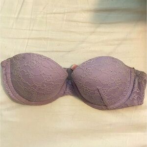 PINK — Lace strapless bra